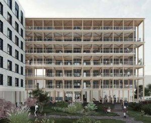 Lancement des travaux du premier bâtiment de logements étudiants en bois du Campus urbain de Paris-Saclay