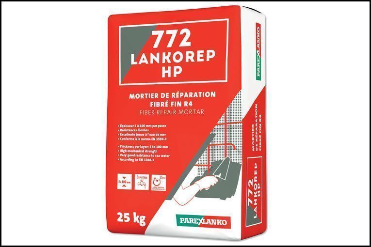 772 Lankorep HP de Parexlanko, nouveau mortier de réparation fibré