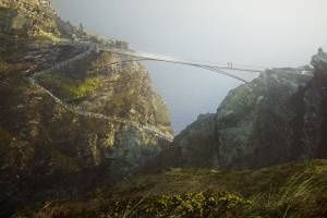 Passerelle intemporelle pour un château des Cornouailles