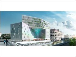 Un bâtiment perforé ornera un nouveau quartier de Montpellier (diaporama)