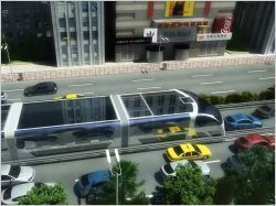 Le bus suspendu, une solution futuriste aux problèmes de transport urbain