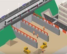 RER B et ligne 15 : chantier de ripage d'un pont dalle en gare d'Arcueil Cachan