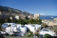 Pavillons éphémères parés d'aluminium pour les Jardins des Boulingrins à Monaco