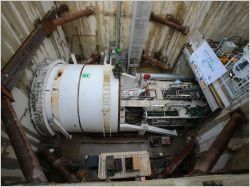 Première sortie sous terre du tunnelier du métro de Rennes