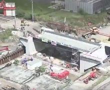 Opération de ripage du pont rail de l'Union à Tourcoing