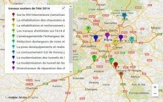 Carte interactive : les chantiers de l'été 2014 sur les routes d'IDF