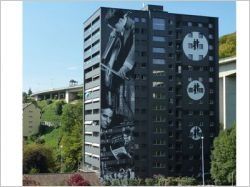 Chaplin sur les HLM de Vevey