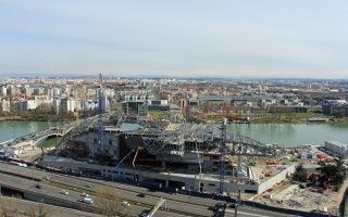 La charpente métallique du Musée des Confluences à Lyon achevée