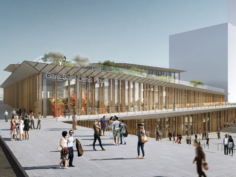 Kengo Kuma réinvente la "gare colline" à Saint-Denis-Pleyel