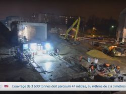 Le pont-rail de Champigny construit et ripé en 3 minutes... ou presque