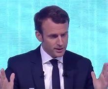 Marine Le Pen et Emmanuel Macron au forum des TP 2017