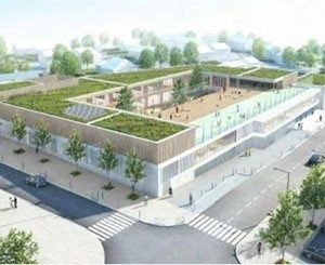 DrainColor® équipe la cour sur toit terrasse de l'école de l'écoquartier de Louvres-Puiseux-en-France