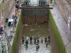 Le canal Saint-Martin à Paris vidé de son eau durant trois mois