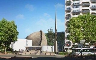 La cathédrale rénovée de Créteil éclot dans une coque en bois