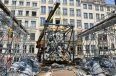 Face à l'Hôtel de Ville de Lyon, les chevaux de Bartholdi prennent leur envol