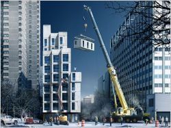 Une mini-tour modulaire en construction à New York