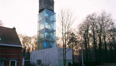 Anvers: un château d'eau réhabilité en habitation de 6 étages