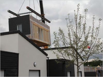 Un éco-quartier de maisons préfabriquées émerge à Vert-Saint-Denis (diaporama)