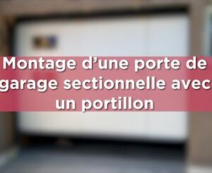 Montage d'une porte de garage sectionnelle avec portillon