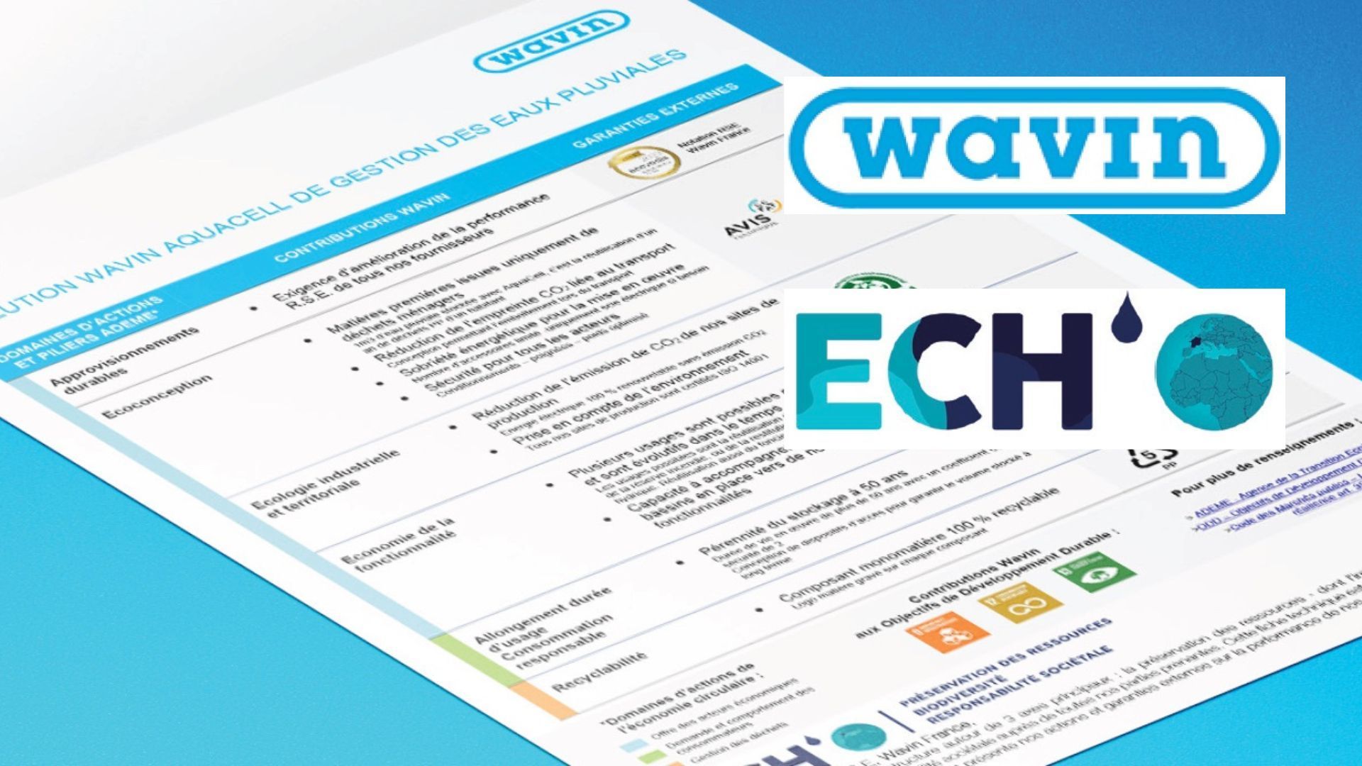Wavin France dévoile ECH’O des actions visant à renforcer et à afficher ses engagements RSE localement