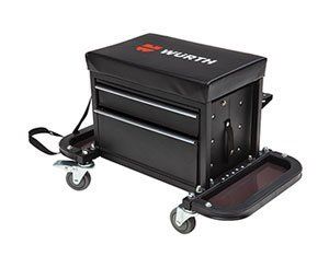 Würth présente une caisse à outils avec siège sur des roulettes