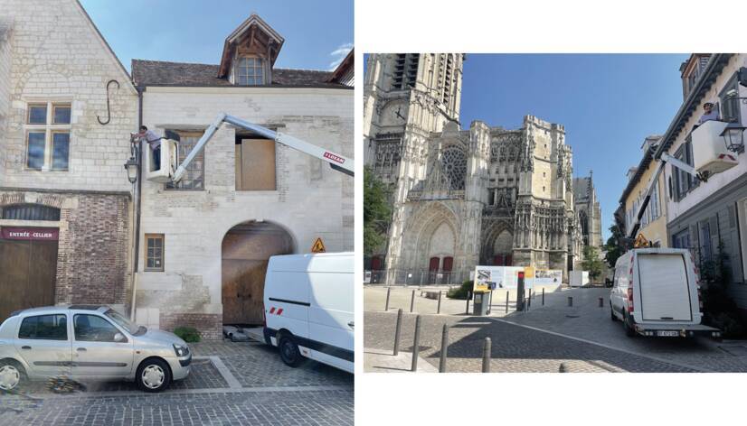 L’installation du chantier de la cathédrale de Troyes est en cours