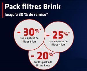 Promotion sur les filtres de la marque Brink