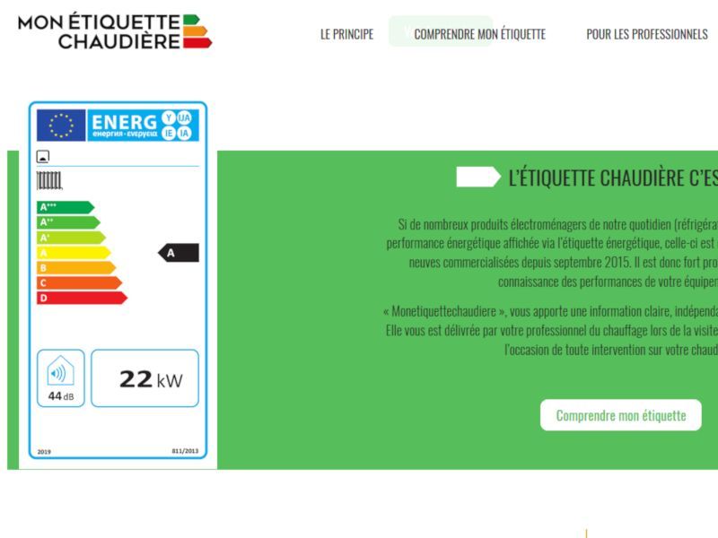 Une étiquette pour informer les clients de la performance de leur chaudière