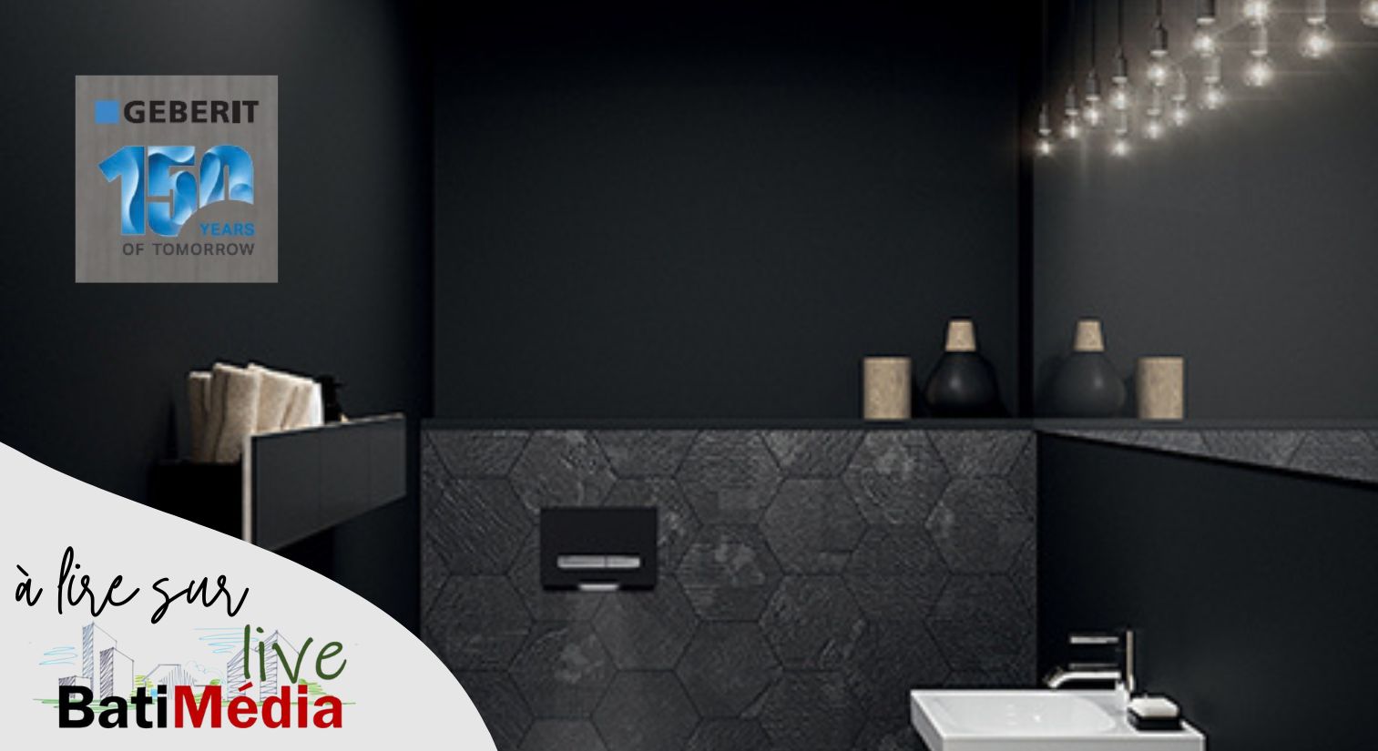 BACK TO BLACK ! GEBERIT introduit le noir mat dans la salle de bains