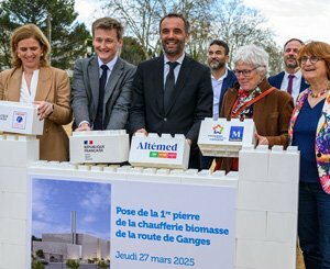 Pose de la première pierre de la Chaufferie biomasse du futur Réseau de chaleur Nord Alco