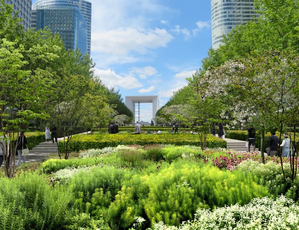 A La Défense, un projet de végétalisation sur l'esplanade débutera en 2024