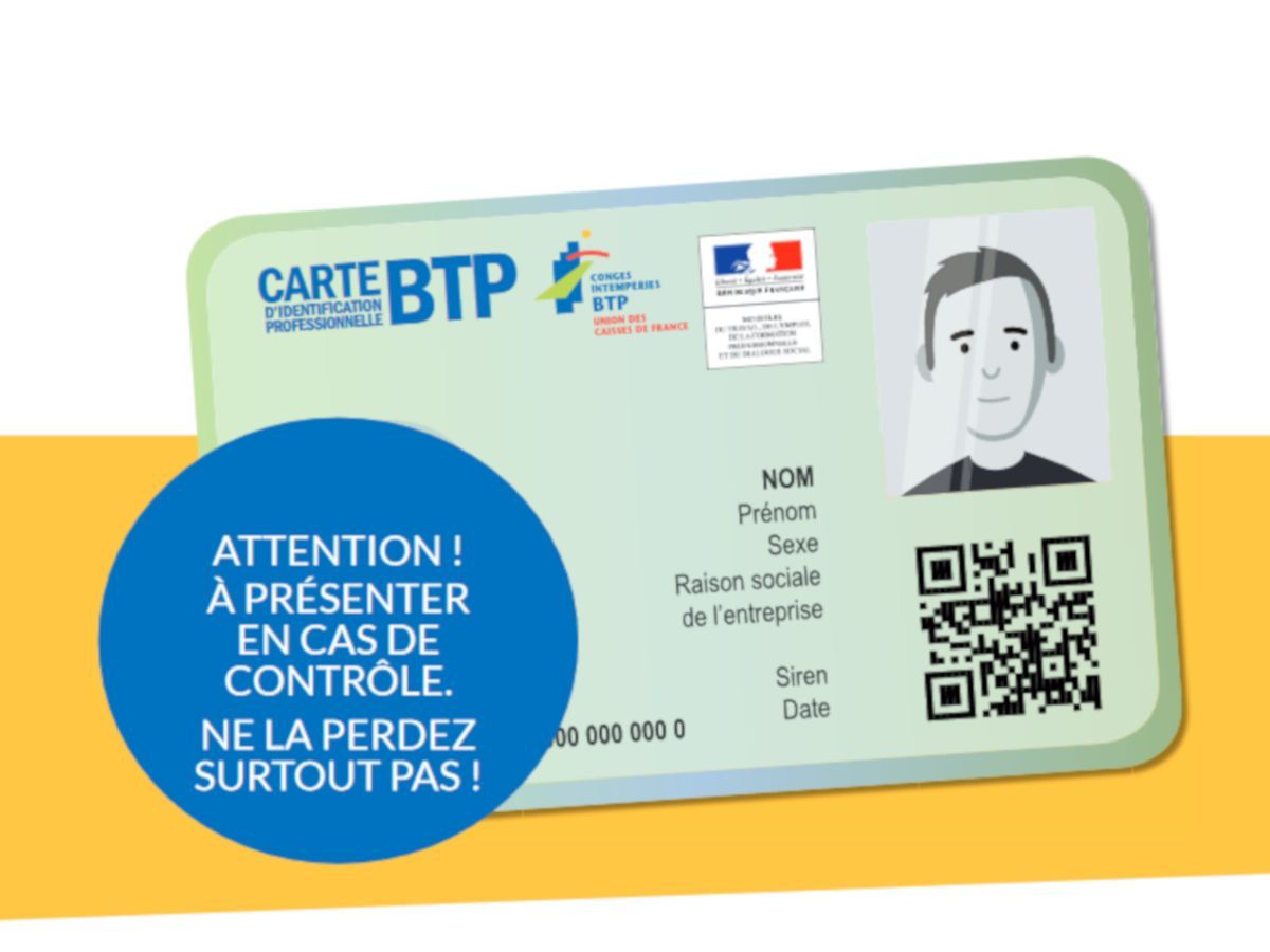 La redevance pour la carte BTP va diminuer en novembre