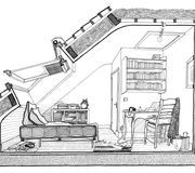 Étudiants confinés, dessins exposés, à la galerie d'architecture à Paris