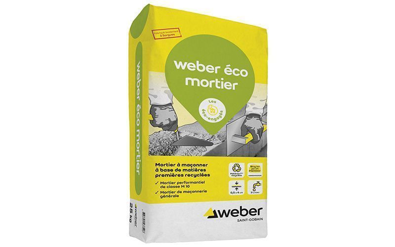 weber lance un nouveau produit eco concu weber eco mortier qui integre 20 de residus de production