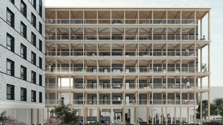 Sur le campus de Saclay, un bâtiment en bois signé WOA