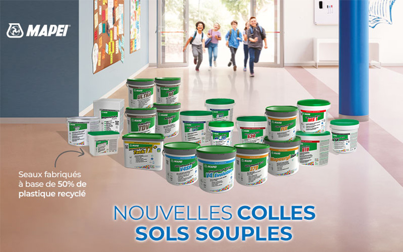 mapei colles sols souples durables en seaux recycles