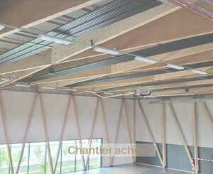 Panneaux rayonnants metalliques ACTIsteel et THERMAsteel au gymnase de Mennecy